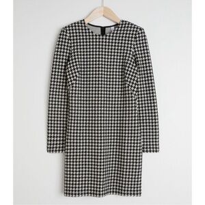 & Other Stories NWT Houndstooth Print Longsleeve Dress